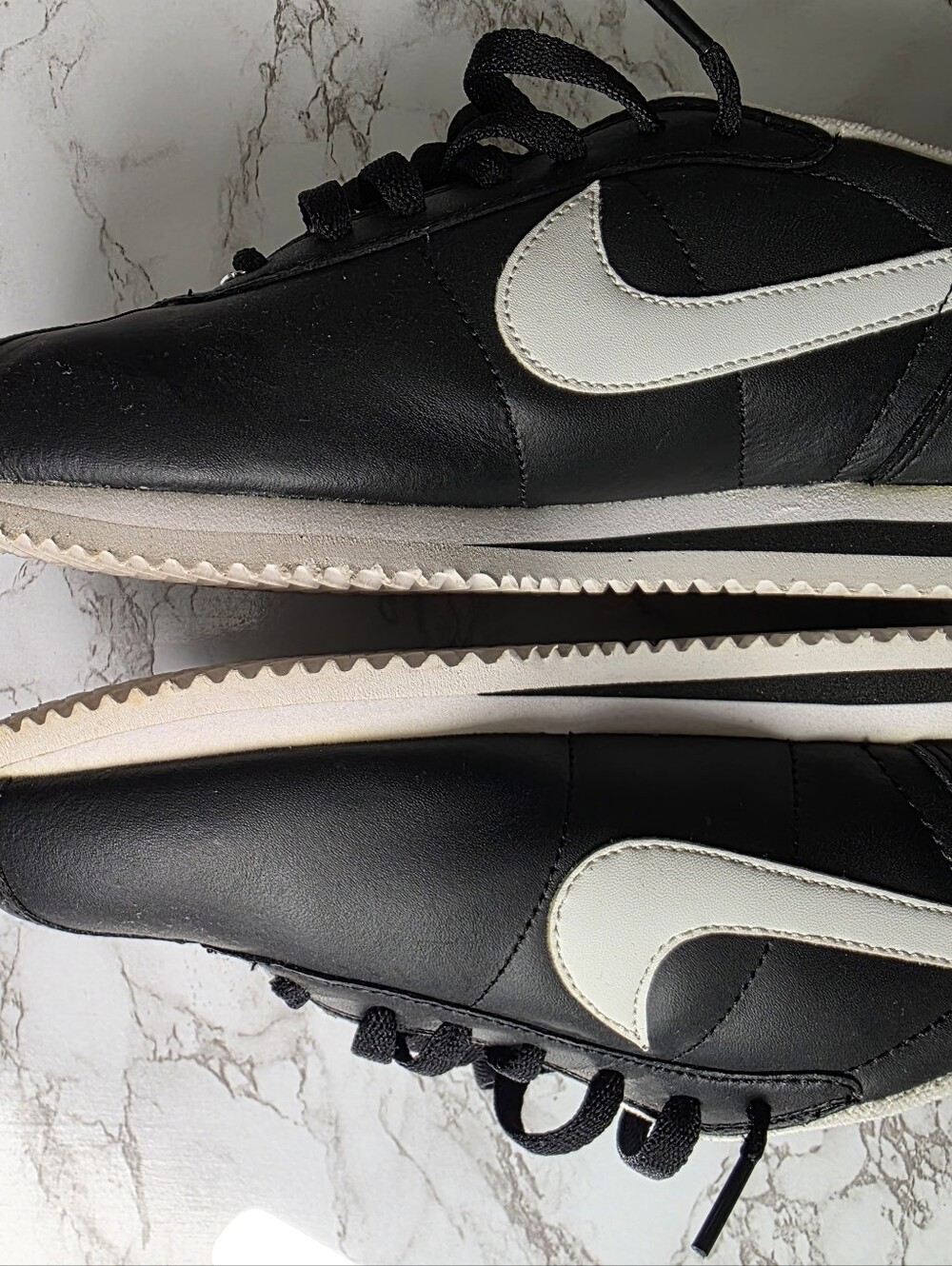 Nike Cortez basic leather black white sz 7.5 - Picture 2 of 12